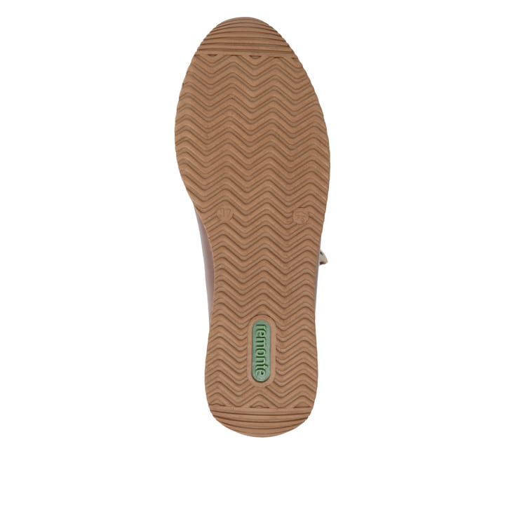 Baskets basses remonte marron pour femme D0H11-25 avec fermeture éclair. Semelle extérieure de la chaussure.