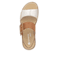 Braune remonte Riemchensandalen D1J53-22 mit einem Klettverschluss. Schuh von oben.