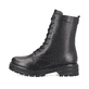
Tiefschwarze remonte Damen Biker Boots D2278-01 mit einer dämpfenden Profilsohle. Schuh Außenseite