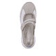 Graue remonte Ballerinas D0G08-40 mit einem Klettverschluss sowie Extraweite H. Schuh von oben.