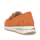 Orangene remonte Damen Loafer D1G11-38 mit einem Gummizug. Schuh von hinten.