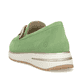 Grüne remonte Damen Loafer D1G11-52 mit Gummizug sowie gepolsterter Einlegesohle. Schuh von hinten.