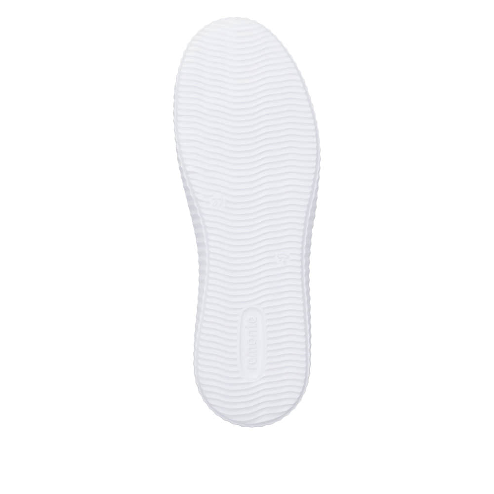Weißbeige remonte Damen Schnürschuhe D3E04-80 mit dekorativem Schmuckdetail. Schuh Laufsohle.