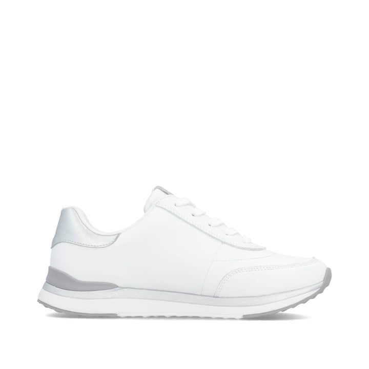 Weiße remonte Damen Sneaker Low D3F00-80 mit Reißverschluss sowie Extraweite H. Schuh Innenseite.