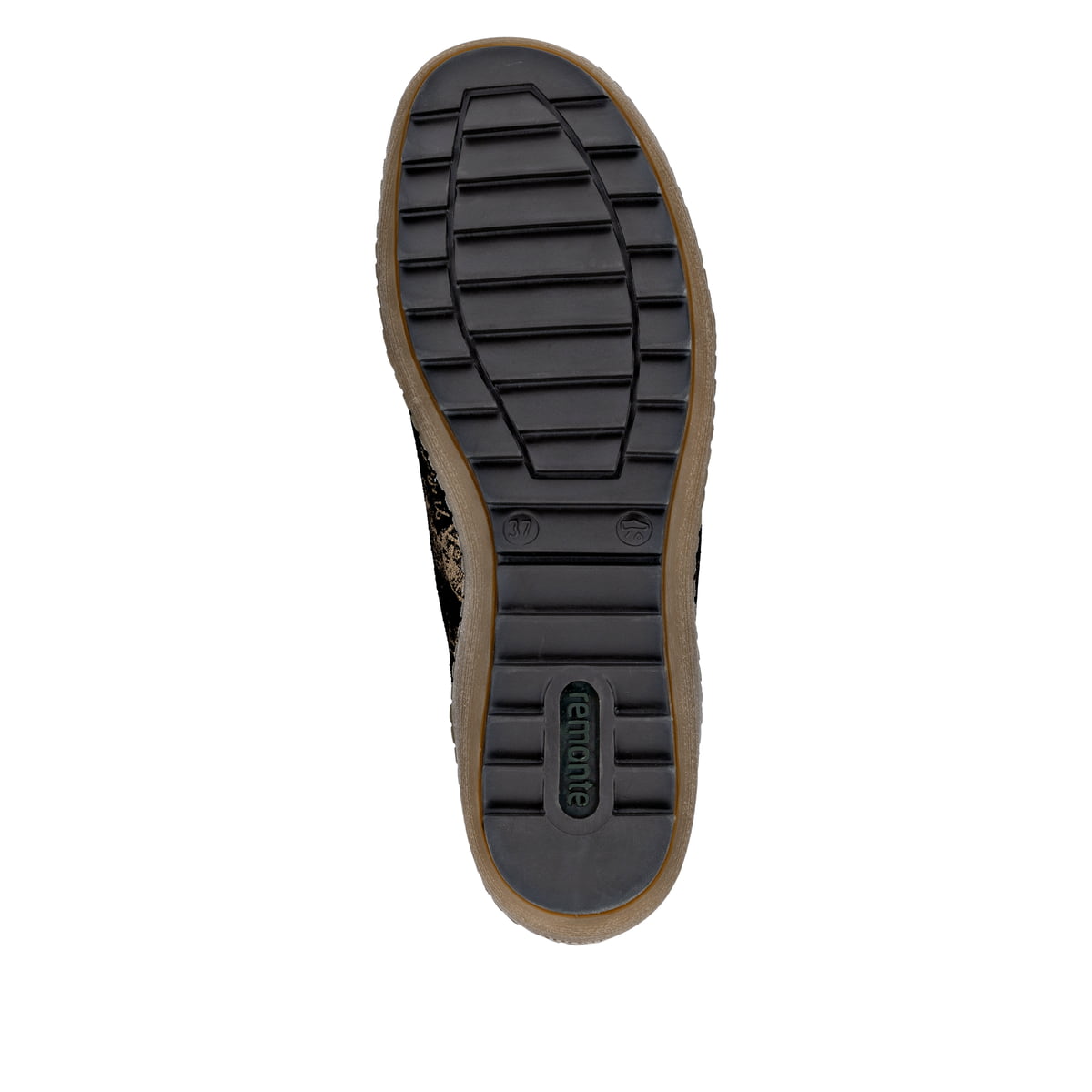 Schwarze remonte Damen Kurzstiefel R1441-03 mit wasserabweisender TEX-Membran. Schuh Laufsohle.