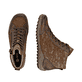 Braune remonte Damen Kurzstiefel R1441-24 mit wasserabweisender TEX-Membran. Schuh von oben, liegend.