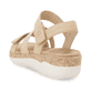 Braune remonte Riemchensandalen R6861-20 mit einem Klettverschluss. Schuh von hinten.
