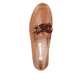 Braune remonte Damen Loafer D0K00-24 mit einem Gummizug. Schuh von oben.