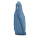 Sac à main remonte Q0730-14 bleu avec détails dorés et fermeture éclair. Côté droit.