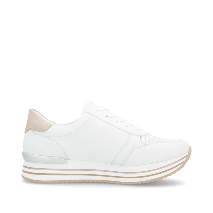Weiße remonte Damen Sneaker Low D1327-81 mit Reißverschluss sowie Komfortweite G. Schuh Innenseite.
