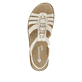 Beige vegane remonte Riemchensandalen D2073-60 mit einem Gummizug. Schuh von oben.