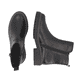 Schwarze remonte Damen Kurzstiefel D4B72-00 mit wasserabweisender TEX-Membran. Schuh von oben, liegend.