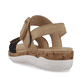Beige remonte Riemchensandalen R6853-60 mit einem Klettverschluss. Schuh von hinten.