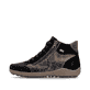 Schwarz-bronzene remonte Damen Schnürstiefel R1452-03 mit einem Reißverschluss. Schuh Außenseite.