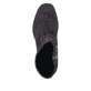 
Mitternachtsschwarze remonte Damen Stiefeletten D0V70-01 mit einer Profilsohle. Schuh von oben