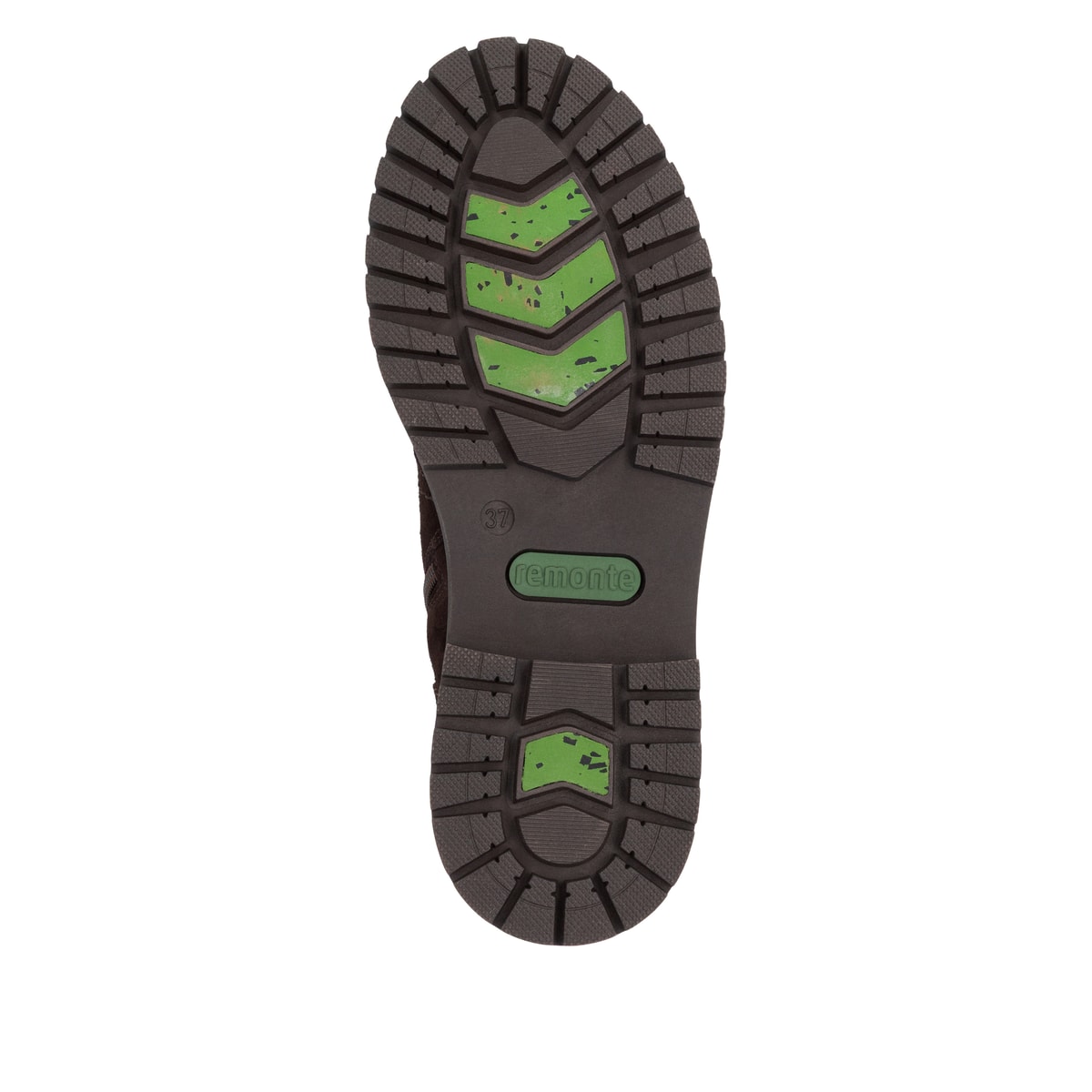 Dunkelbraune remonte Damen Schnürstiefel D4B70-25. Schuh Laufsohle.