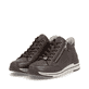 Dunkelbraune remonte Damen Sneaker R6777-25 mit wasserabweisender TEX-Membran. Schuhpaar seitlich schräg.