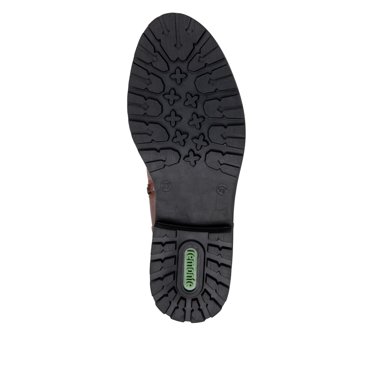 Braune remonte Hochschaftstiefel R6581-24 mit wasserabweisender TEX-Membran. Schuh Laufsohle.