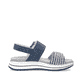 Blaue vegane remonte Riemchensandalen D1J53-14 mit einem Klettverschluss. Schuh Innenseite.