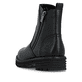 Schwarze remonte Damen Stiefeletten D3A70-00 mit einem Reißverschluss. Schuh von hinten.