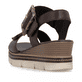 Dunkelbraune remonte Keilsandaletten D2L53-25 mit trendiger Schnalle. Schuh von hinten.