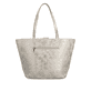 Cabas remonte Q0764-80 blanc avec accents métalliques et fermeture éclair. Arrière.