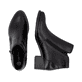 Schwarze remonte Damen Stiefeletten R5190-00 mit einem Reißverschluss. Schuh von oben, liegend.