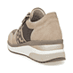 Beigebraune remonte Damen Sneaker D2418-61 mit Leo-Print sowie Reißverschluss. Schuh von hinten.