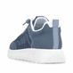 Mocassins remonte bleus pour femme D2V04-12 avec bande élastique. Chaussure vue de l'arrière.