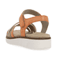 Orangene vegane remonte Damen Riemchensandalen D2058-38 mit Klettverschluss. Schuh von hinten.