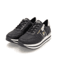 Schwarze remonte Damen Sneaker Low D1327-03 mit einem Reißverschluss. Schuhpaar seitlich schräg.