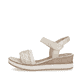 Metallische remonte Keilsandaletten D6465-90 mit einem Klettverschluss. Schuh Außenseite.