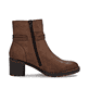 Bottines remonte marron pour femme D2A73-25 avec fermeture éclair. Chaussure vue de l'arrière.