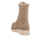 
Vanillebeige remonte Damen Schnürstiefel D1B74-60 mit einer dämpfenden Profilsohle. Schuh von hinten