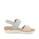 Blaue remonte Riemchensandalen R6853-12 mit einem Klettverschluss. Schuh Innenseite.
