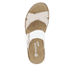 Weiße vegane remonte Damen Pantoletten D2048-90 mit einem Klettverschluss. Schuh von oben.