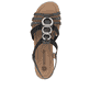 Graue remonte Riemchensandalen R3605-45 mit einem Gummizug sowie griffiger Sohle. Schuh von oben.