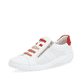 Lilienweiße remonte Damen Schnürschuhe D1E02-80 mit einem Reißverschluss. Schuh seitlich schräg.