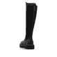 Tiefschwarze remonte Hochschaftstiefel D1W77-00 mit einem Reißverschluss. Schuh von oben.