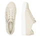 Beige remonte Damen Sneaker Low D0919-60 mit Reißverschluss sowie Komfortweite G. Schuh von oben, liegend.
