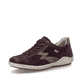 Weinrot-bronzene remonte Damen Schnürschuhe R1443-35. Schuh seitlich schräg.