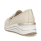 Beige remonte Damen Loafer D0T12-60 mit einem Gummizug sowie der Extraweite H. Schuh von hinten.