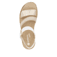 Weiße remonte Keilsandaletten D2P50-80 mit einem Klettverschluss. Schuh von oben.