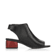 Schwarze remonte Riemchensandaletten R8770-01 mit einem Klettverschluss. Schuh Innenseite.