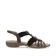 Graue remonte Riemchensandalen R3605-45 mit einem Gummizug sowie griffiger Sohle. Schuh Innenseite.