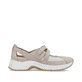 Graue remonte Ballerinas D0G08-40 mit einem Klettverschluss sowie Extraweite H. Schuh Innenseite.