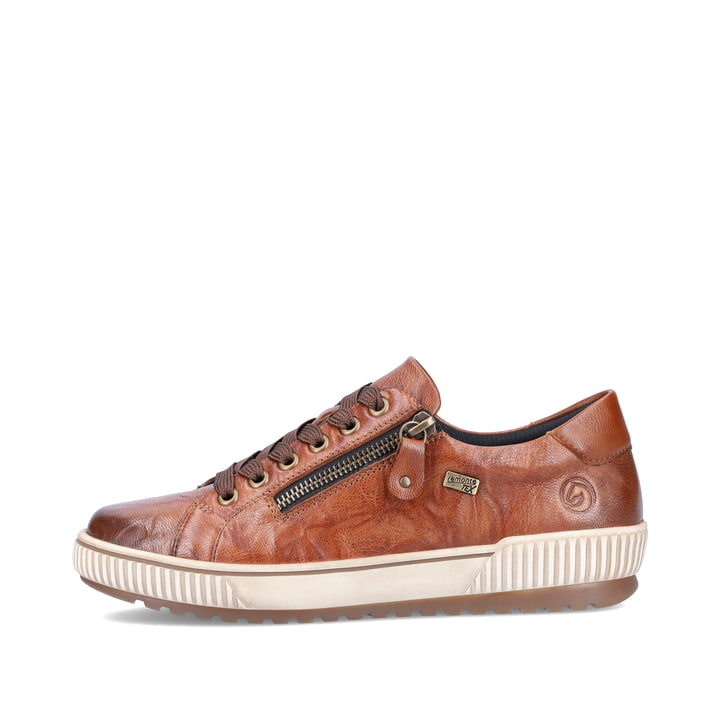 Braune remonte Damen Schnürschuhe D0700-22 mit wasserabweisender TEX-Membran. Schuh Außenseite.