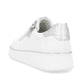 Weiße remonte Damen Sneaker Low D2E01-80 mit Reißverschluss sowie Komfortweite G. Schuh von hinten.