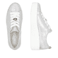 Silberne remonte Damen Sneaker Low D1C03-81 mit Schnürung sowie Komfortweite G. Schuh von oben, liegend.