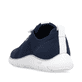 Mocassins remonte bleus pour femme D3G02-14 avec bande élastique. Chaussure vue de l'arrière.